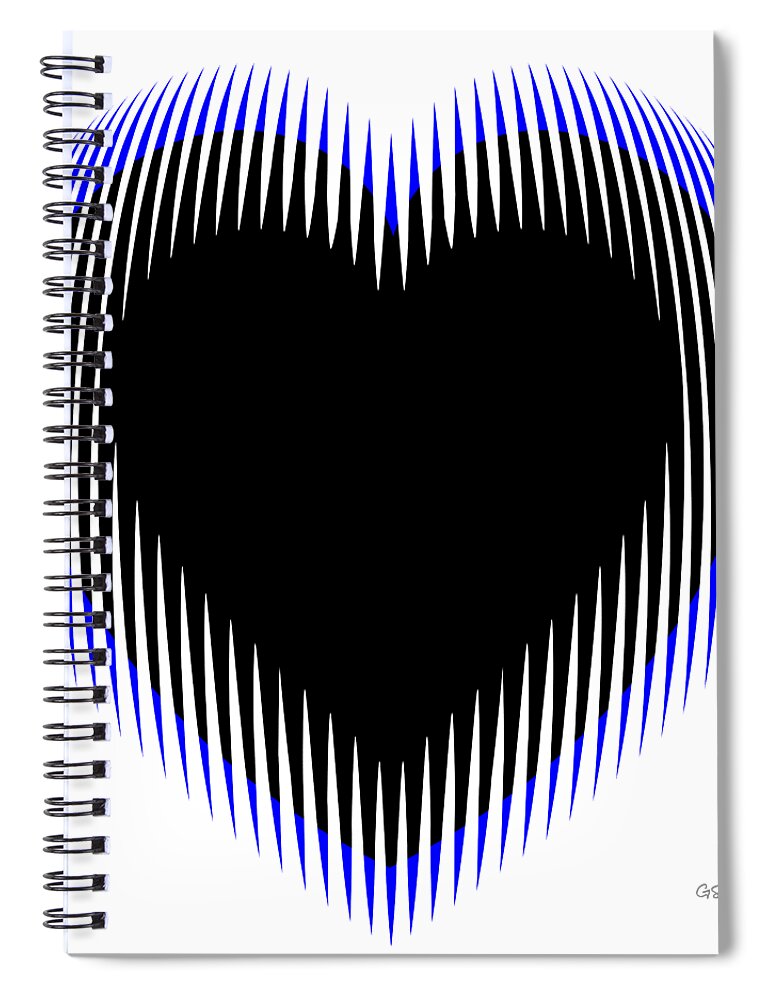 Op Art Spiral Notebook featuring the mixed media Expanding Heart #2 by Gianni Sarcone