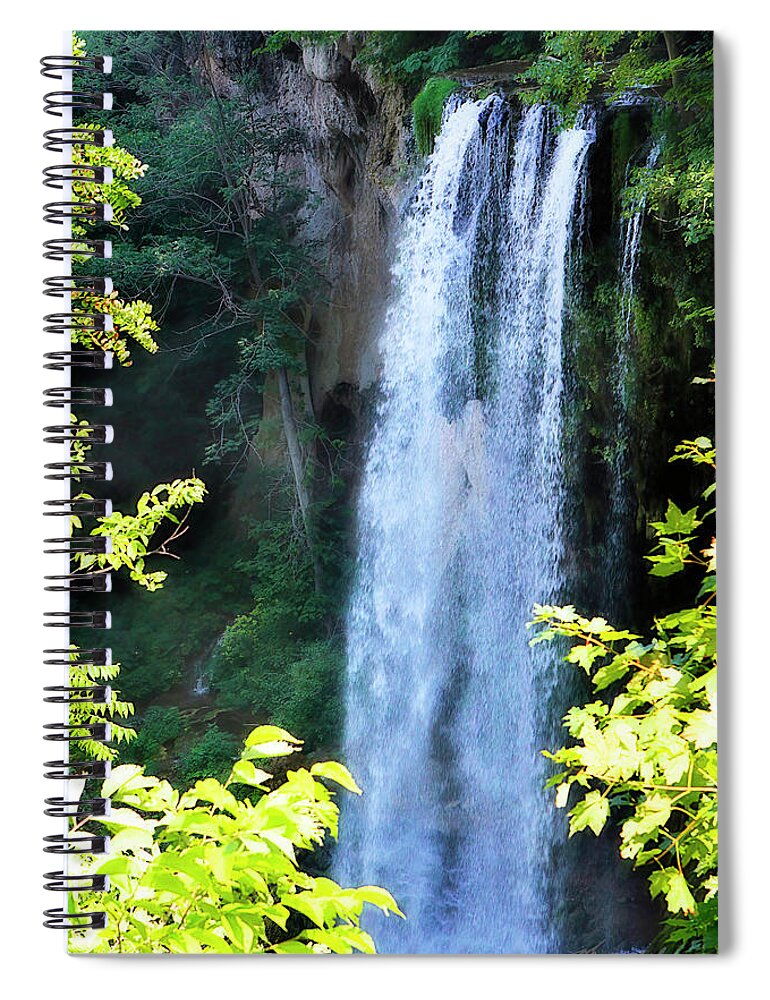 Color Spiral Notebook featuring the photograph Falling Springs -1 #1 by Alan Hausenflock