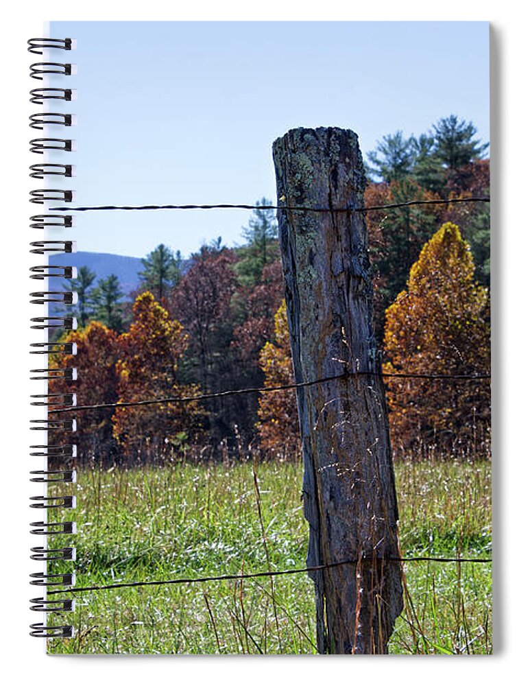 Cades Cove Spiral Notebook featuring the photograph Fence Post by Phil Perkins