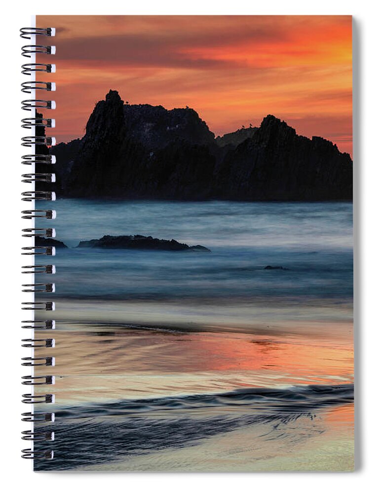 Oregon Spiral Notebook featuring the photograph Fiery sunset #1 by Izet Kapetanovic