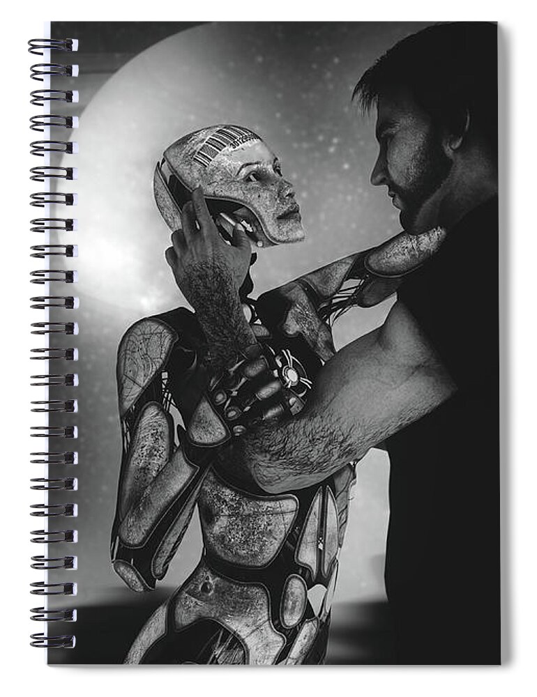 Robots Spiral Notebook featuring the photograph First And Last #2 by Bob Orsillo
