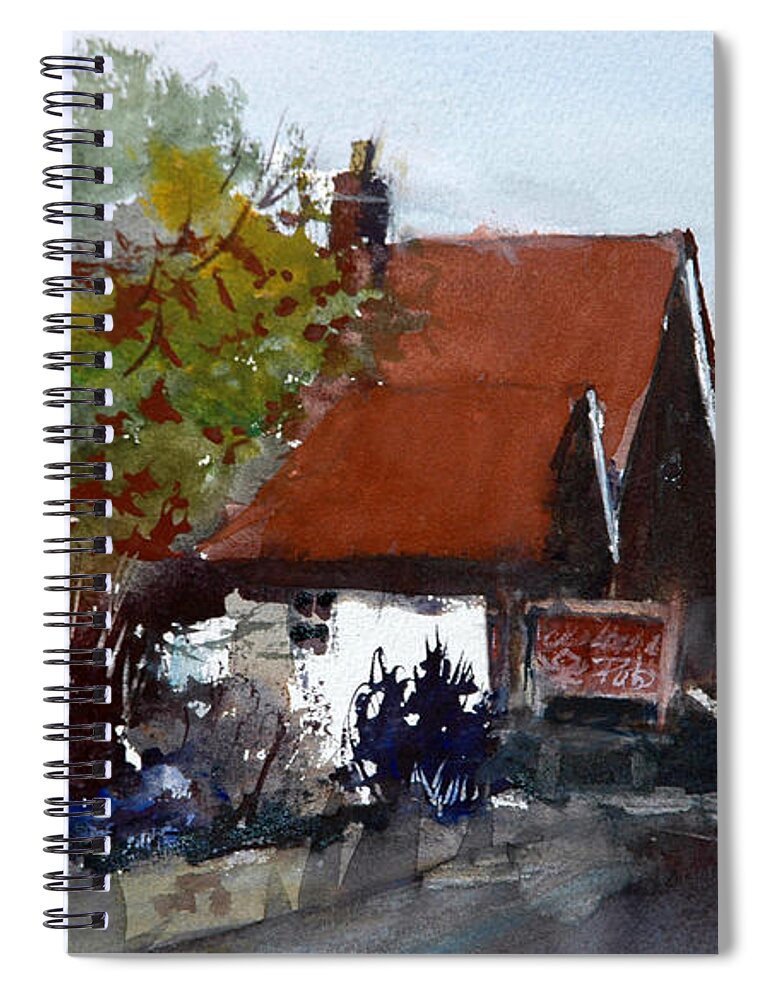 Ireland Spiral Notebook featuring the painting Flanagan's Pub by Charles Rowland
