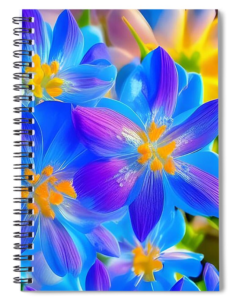 Digital Spiral Notebook featuring the digital art Flower Blues by Beverly Read