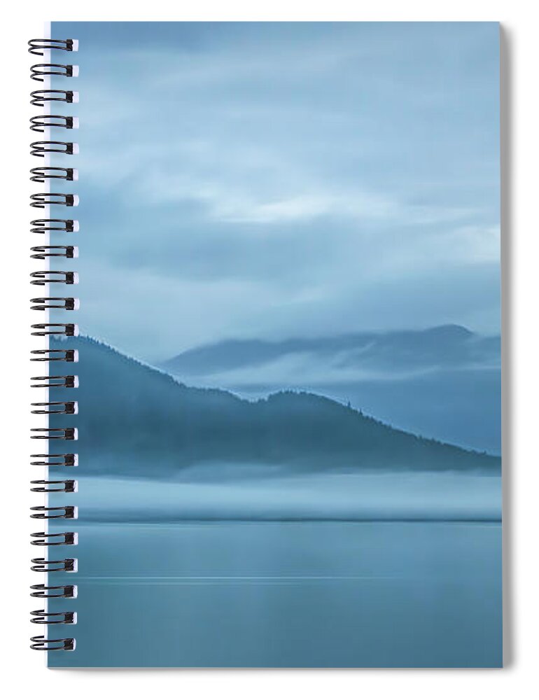 Alaska Spiral Notebook featuring the photograph Foggy Morning in Juneau by Marcy Wielfaert