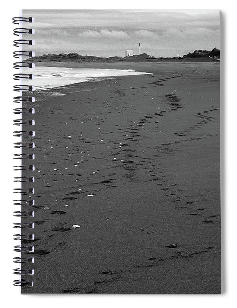  Spiral Notebook featuring the photograph Footprints #1 by Dr Janine Williams