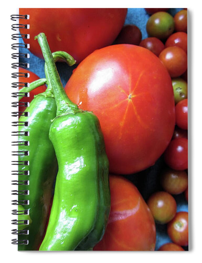 Peppers Spiral Notebook featuring the photograph Fresh Veggies #1 by Kathy Clark