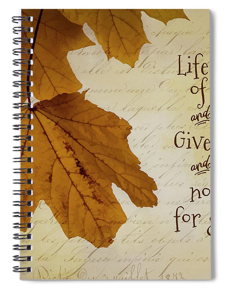 Autumn Spiral Notebook featuring the photograph Give Thanks #1 by Cathy Kovarik