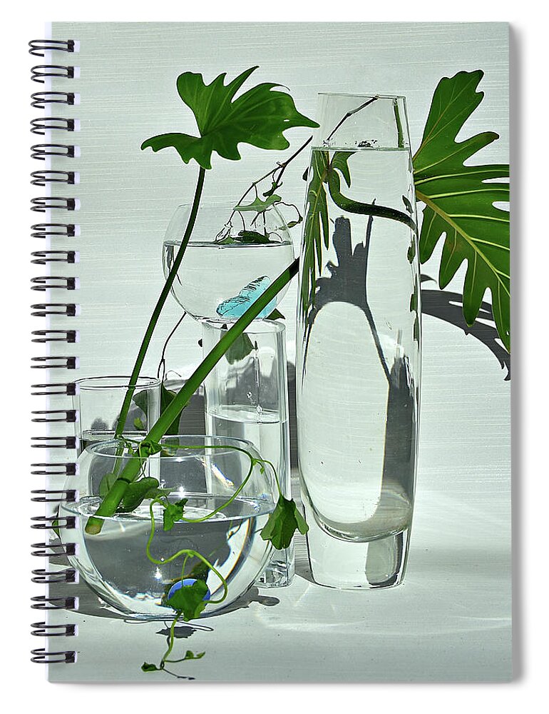 Glass Spiral Notebook featuring the photograph Glass and water #1 by Andrei SKY