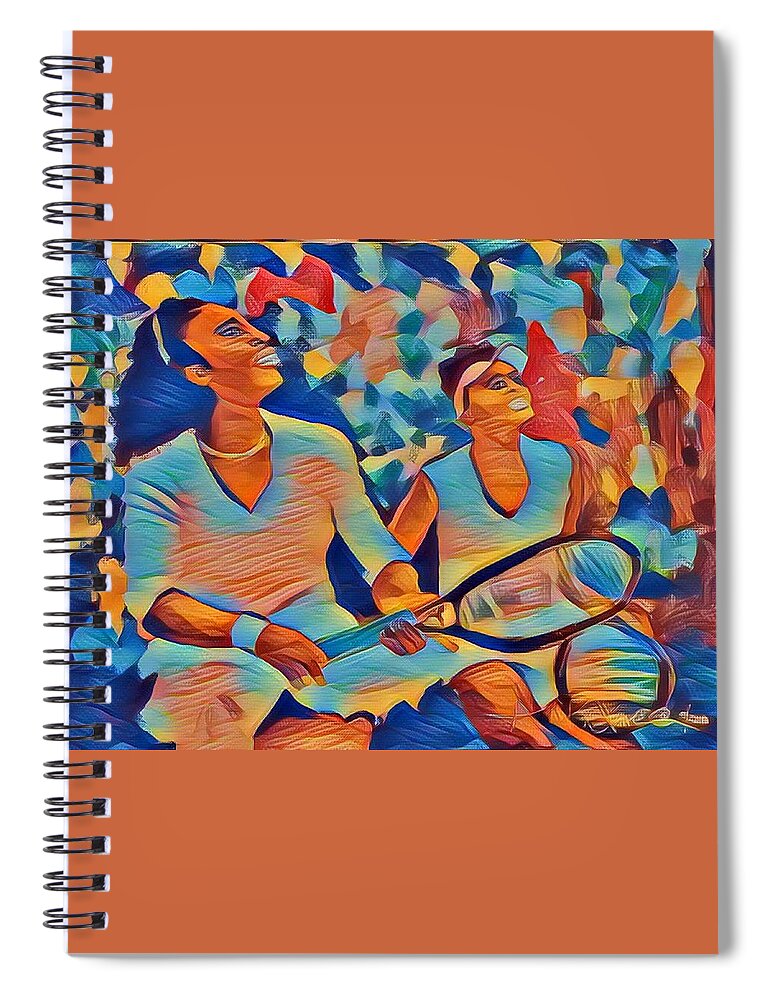  Spiral Notebook featuring the painting G.o.a.t by Angie ONeal