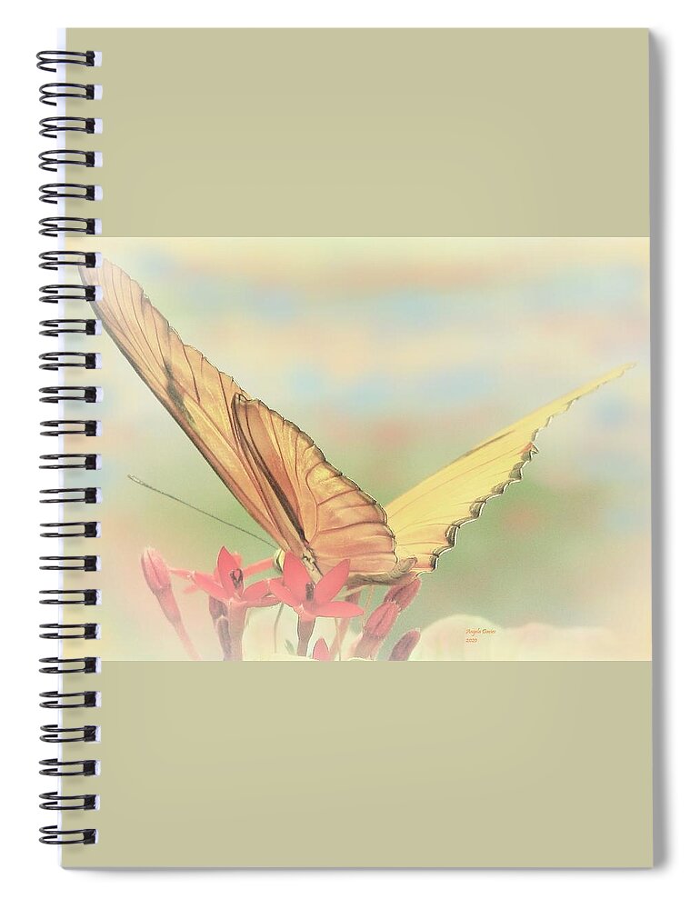 Butterfly Spiral Notebook featuring the photograph Golden Moments #1 by Angela Davies