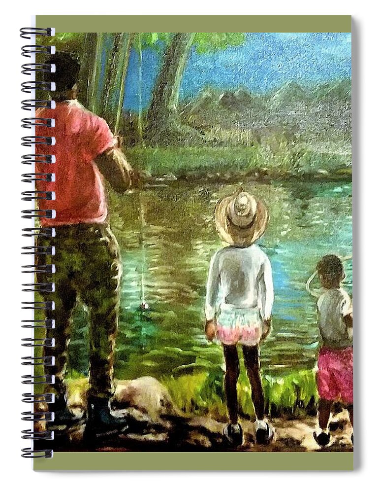 Fishing Spiral Notebook featuring the painting Gone Fishing by Victor Thomason