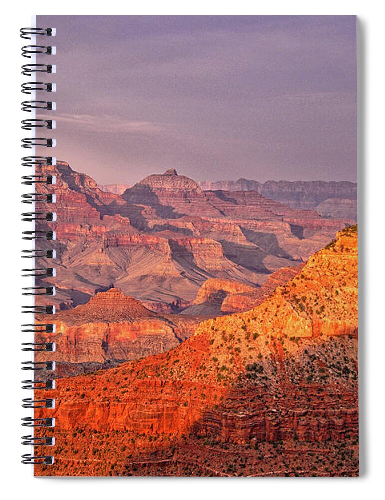 Grand Canyon Spiral Notebook featuring the photograph Grand Canyon Golden Hour Glory by Chance Kafka