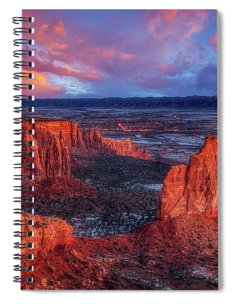 Colorado National Monument Spiral Notebook featuring the photograph Grand View Sunrise by Darren White