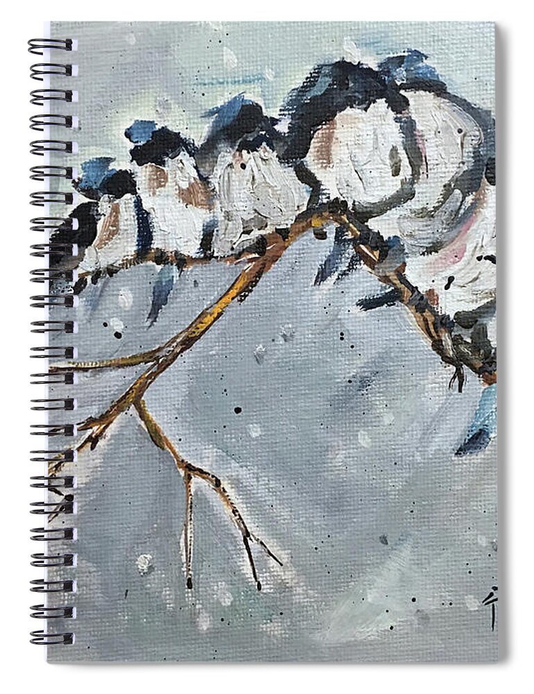 Wrens Spiral Notebook featuring the painting Group Hug by Roxy Rich