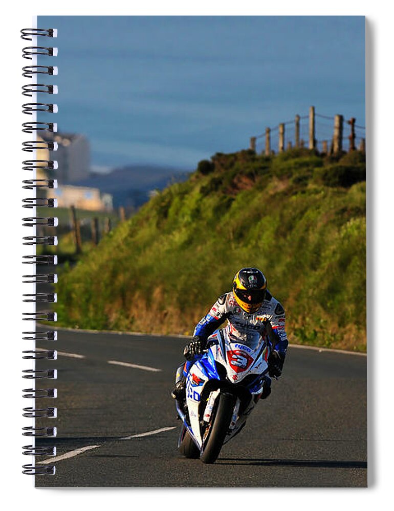 Guy Martin Spiral Notebook featuring the photograph Guy Martin TT 2012 #2 by Tony Goldsmith