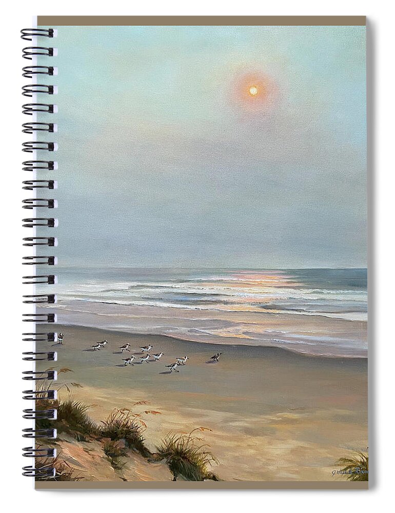 Beach Spiral Notebook featuring the painting Hazy Day by Judy Rixom