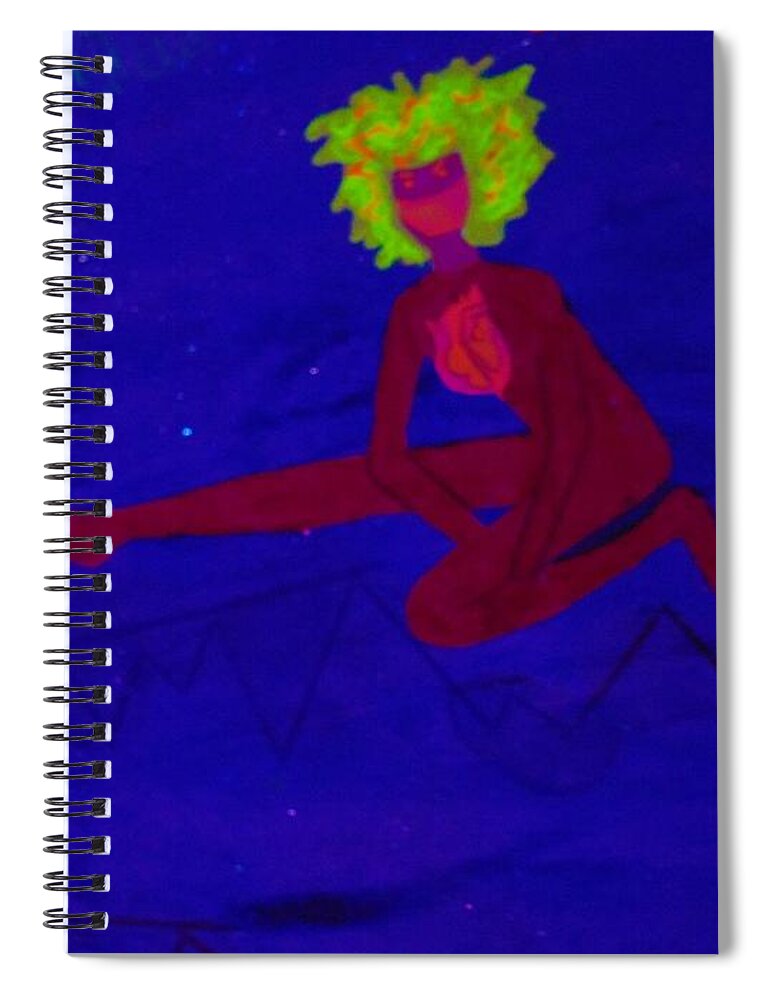 Spiky Heir Spiral Notebook featuring the painting Heartbroken Girl  #1 by Tania Stefania Katzouraki