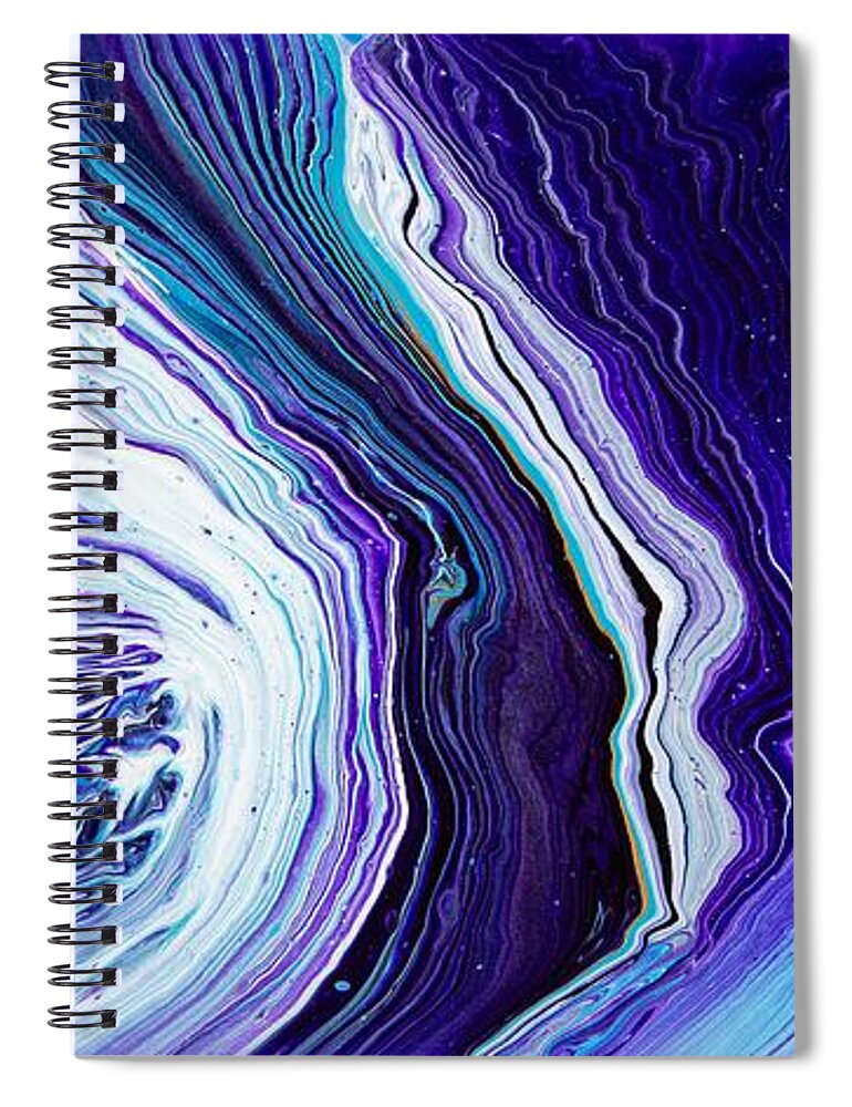 Abstract Spiral Notebook featuring the digital art Here And There - Colorful Abstract Contemporary Acrylic Painting by Sambel Pedes
