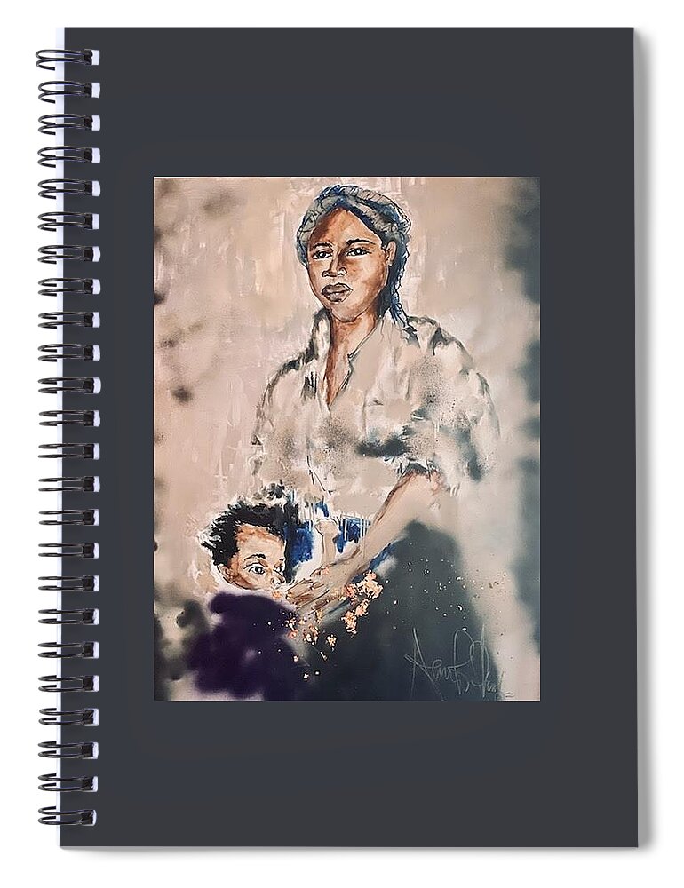  Spiral Notebook featuring the painting Hidden no More by Angie ONeal