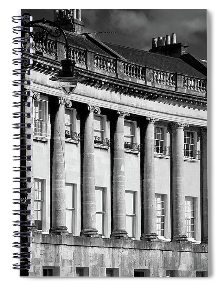Bath Spiral Notebook featuring the photograph Historic Royal Crescent in Bath #1 by Seeables Visual Arts