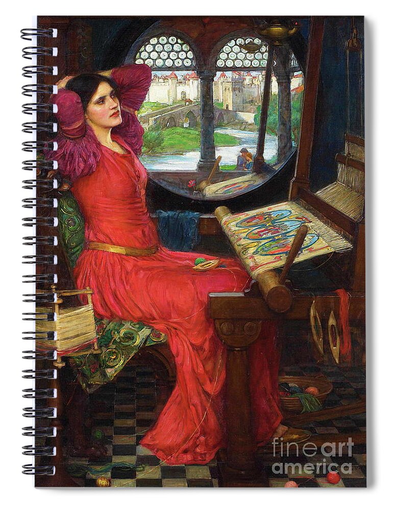 J W Waterhouse Lady Of Shalott Spiral Notebook featuring the painting I am half-sick of shadows, said the lady of shalott #1 by John William Waterhouse