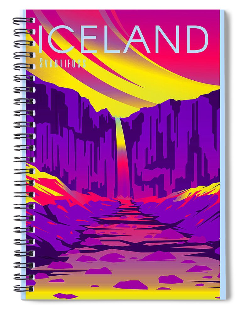 Oil On Canvas Spiral Notebook featuring the digital art Iceland #1 by Celestial Images