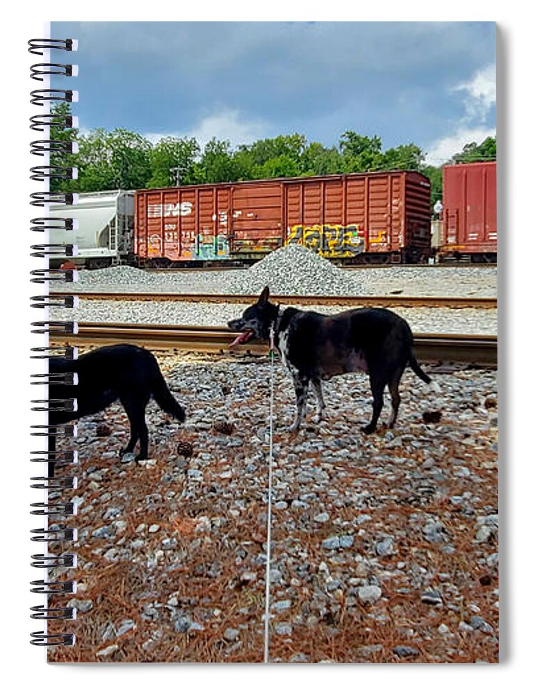 Irondale Train Viewing Platform Irondale Alabama Spiral Notebook featuring the photograph Irondale Train Viewing Platform #1 by Kenny Glover