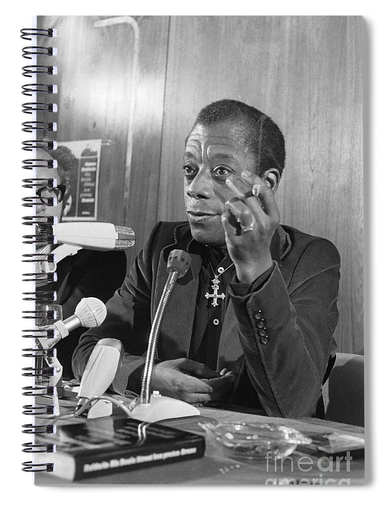 1974 Spiral Notebook featuring the photograph James Baldwin #1 by Rob Croes