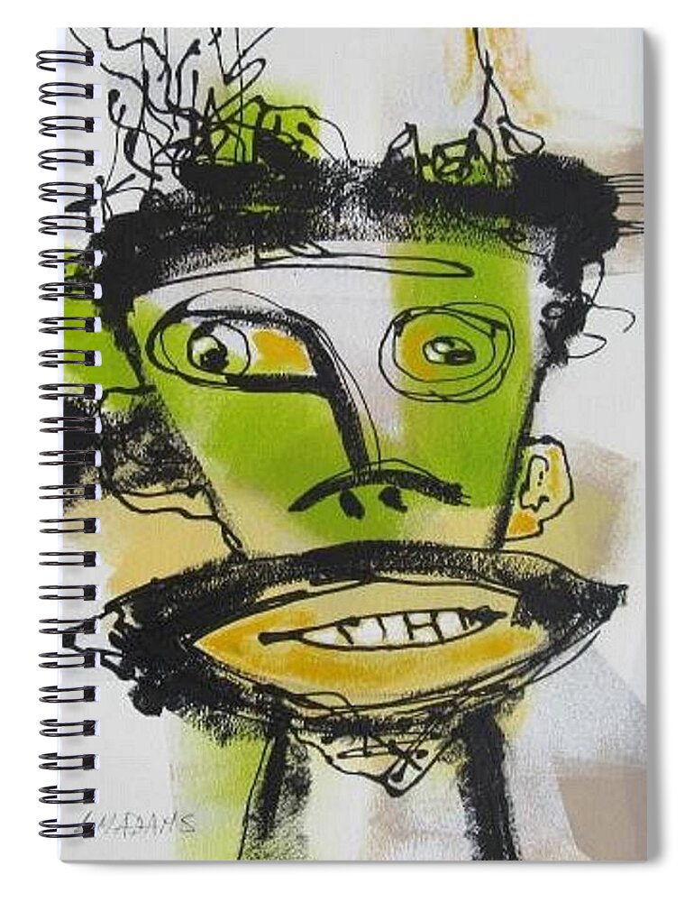Abstract Spiral Notebook featuring the painting Joe by Louise Adams