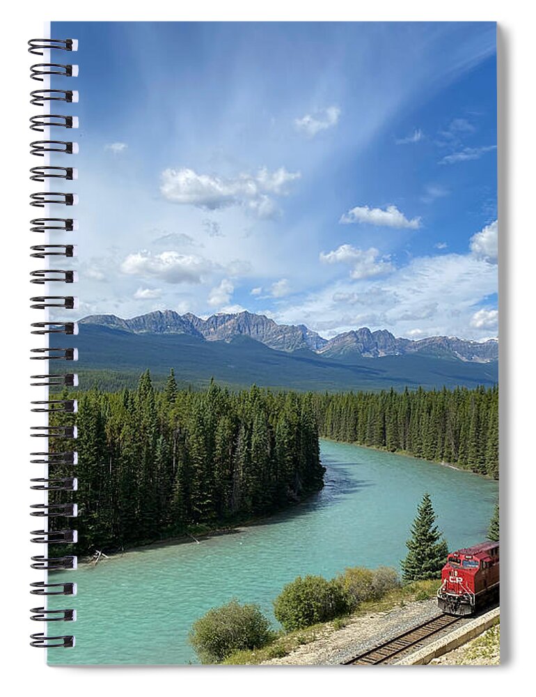 Lake Louise Spiral Notebook featuring the photograph Train 8017 by Wilko van de Kamp Fine Photo Art