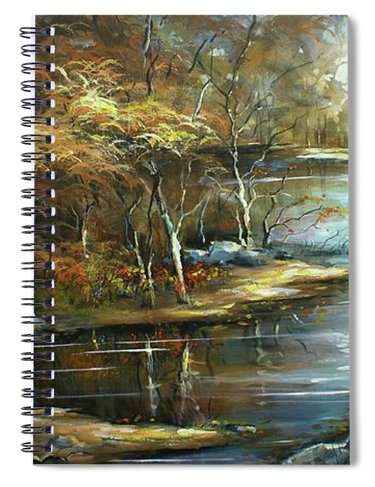 Landscape Spiral Notebook featuring the painting Landscape by Michael Lang