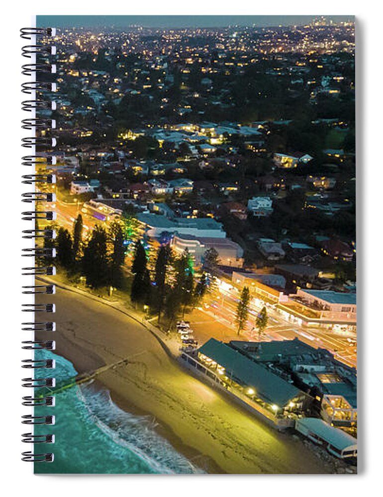 Clouds Spiral Notebook featuring the photograph Sunset Panorama of the Northern Beaches of Sydney No 2 by Andre Petrov