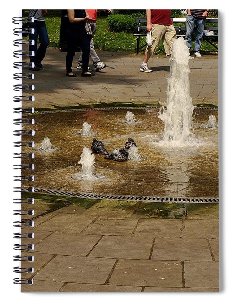 Fountain Spiral Notebook featuring the photograph London City Park #1 by Richard Thomas
