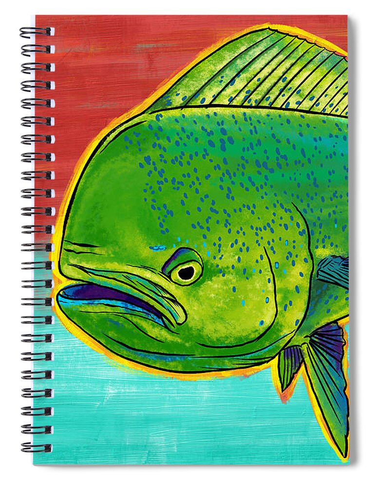 Mahi Spiral Notebook featuring the digital art Mahi Colors by Kevin Putman