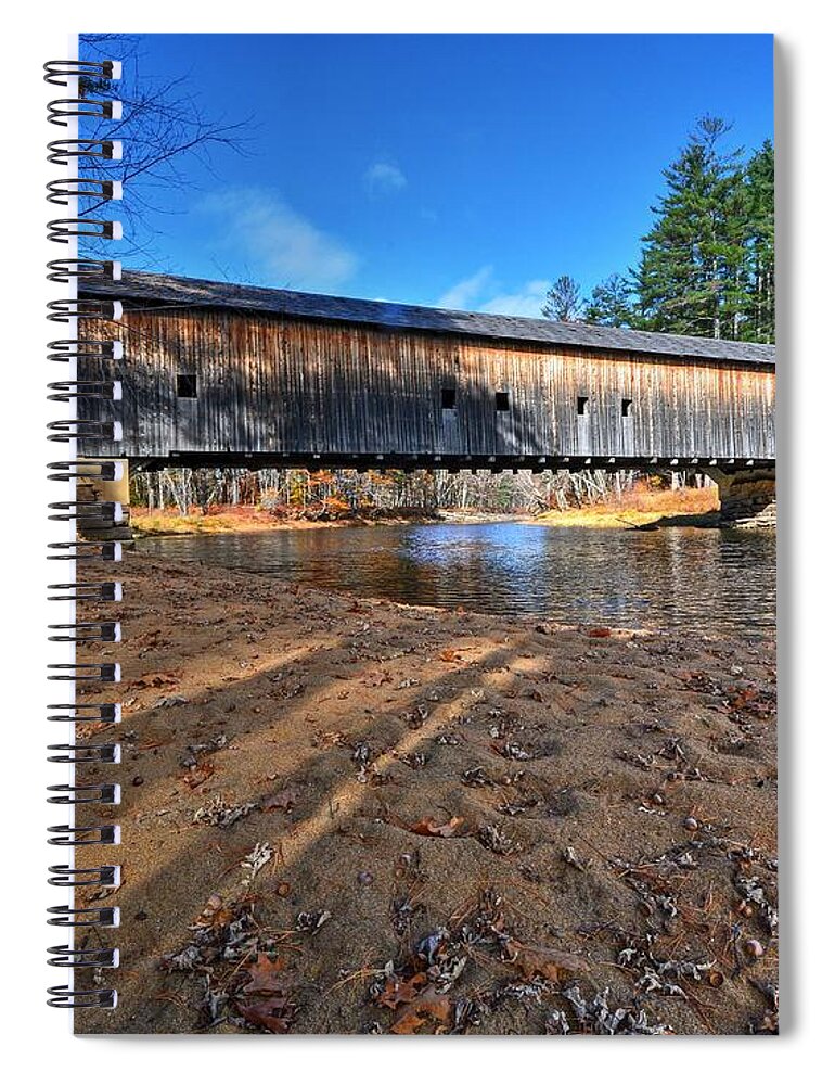 Fryeburg Maine Spiral Notebook featuring the photograph Maine Covered Bridge by Steve Brown
