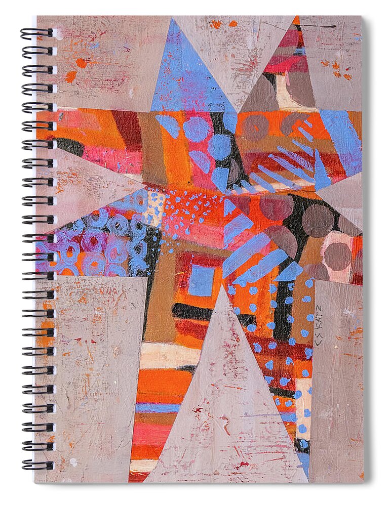Star Spiral Notebook featuring the painting Manly Star #1 by Cyndie Katz