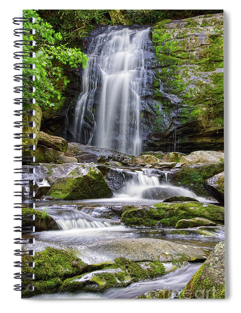 Smoky Mountains Spiral Notebook featuring the photograph Meigs Falls 9 by Phil Perkins