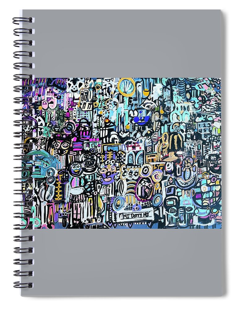  Spiral Notebook featuring the painting Michigan Rally #2 by Tommy McDonell