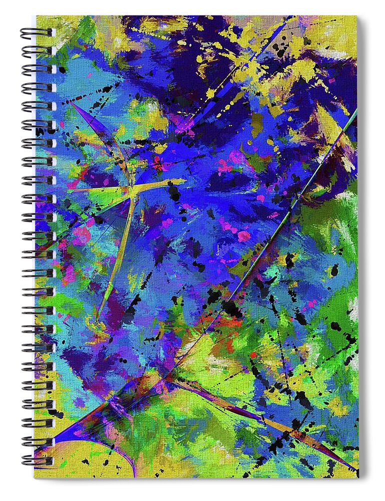 Abstract Digital Art Spiral Notebook featuring the digital art Migration #1 by David Lane