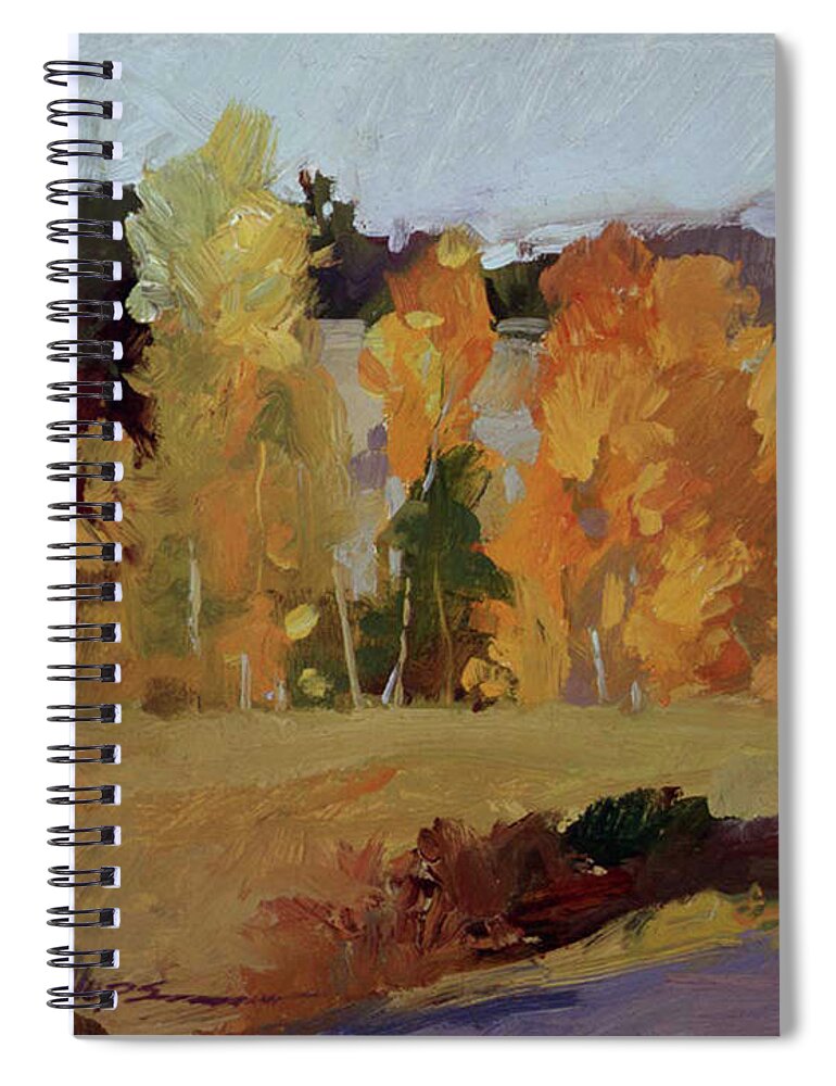 Montana Landscape Spiral Notebook featuring the painting Montana Autumn by Elizabeth J Billups