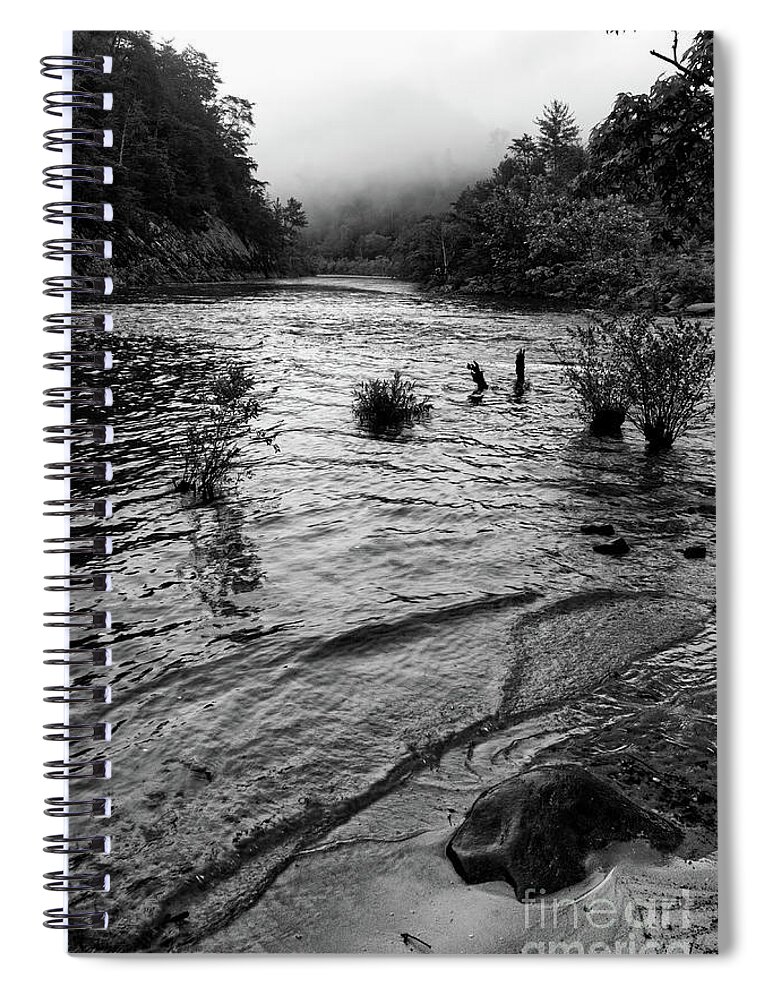 Black And White Spiral Notebook featuring the photograph Morning Fog by Phil Perkins