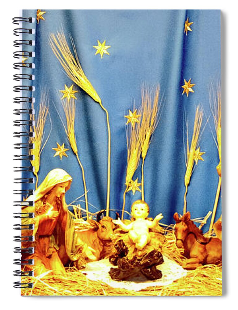 Christmas Spiral Notebook featuring the photograph Nativity Scene at Nativity Church #1 by Munir Alawi