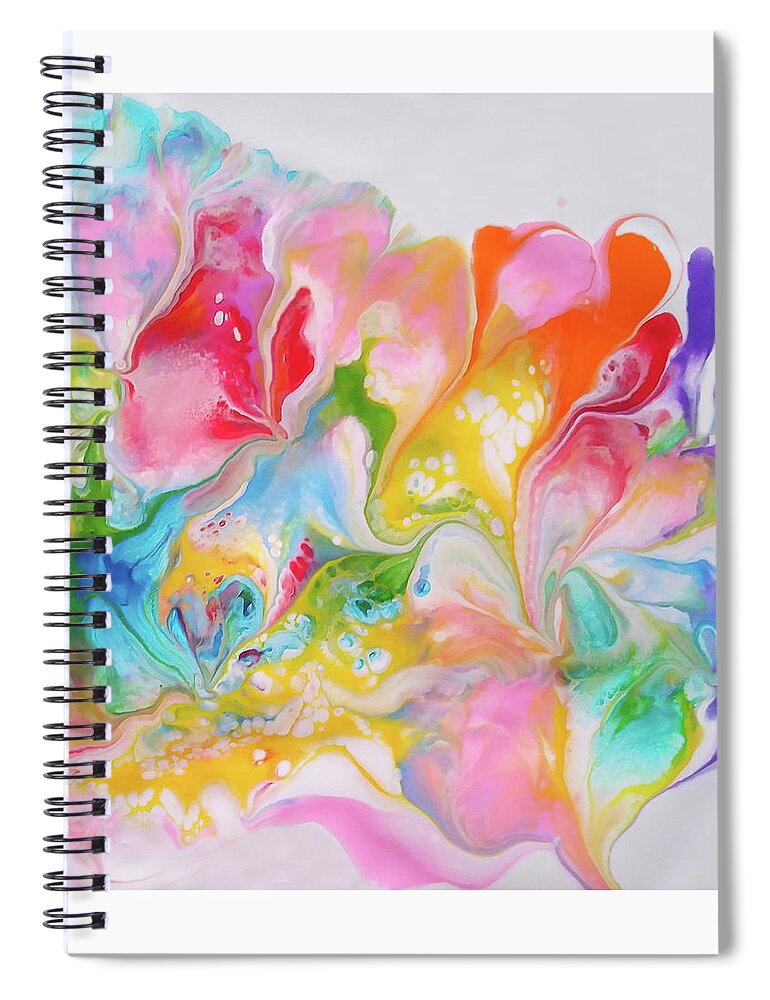 Rainbow Colors Spiral Notebook featuring the painting New Hope #1 by Deborah Erlandson