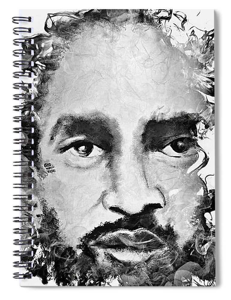  Spiral Notebook featuring the mixed media Nipsey by Angie ONeal
