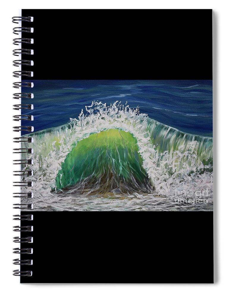 Wave Spiral Notebook featuring the painting Wave by Monika Shepherdson