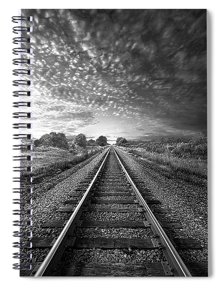 Train Tracks Spiral Notebook featuring the photograph On A Train Bound For Nowhere #1 by Phil Koch