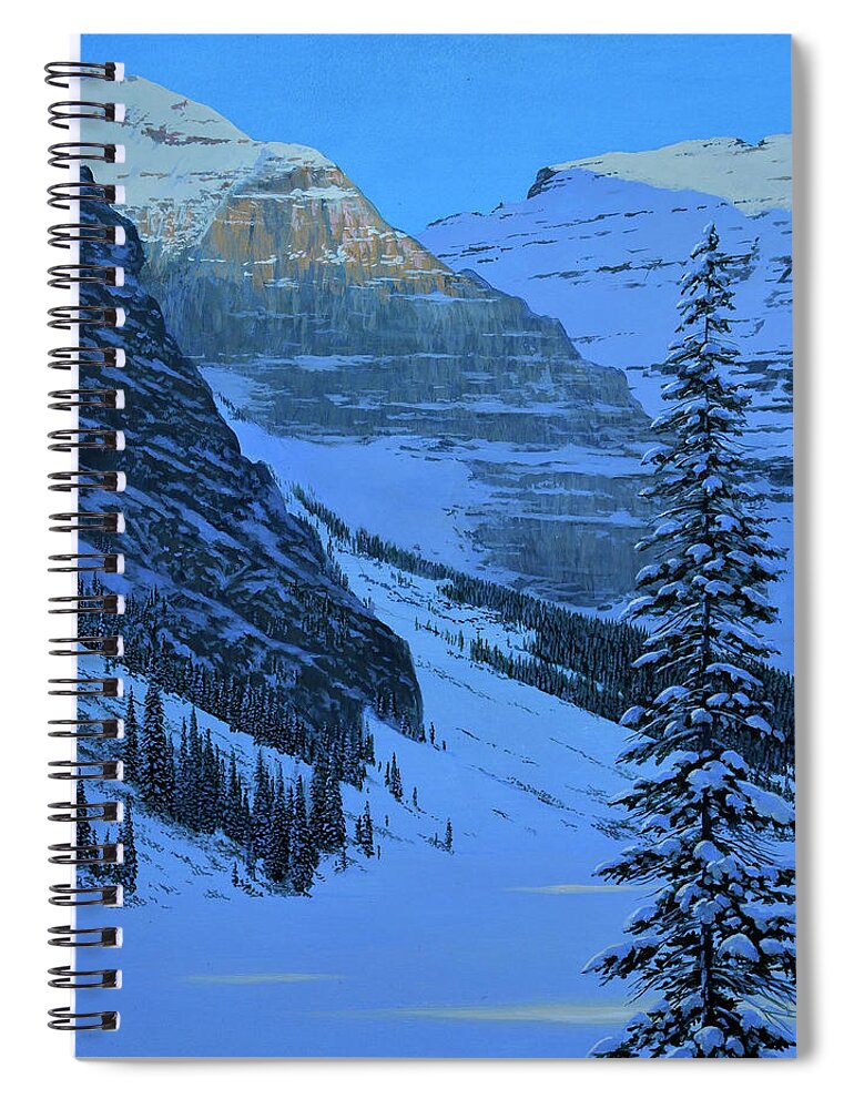 Canadian Spiral Notebook featuring the painting On A Winter's Light #1 by Jake Vandenbrink