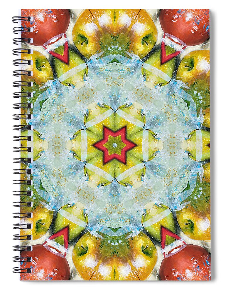 Orange Spiral Notebook featuring the digital art Orange Fruit - Kaleidoscope #3 by Themayart