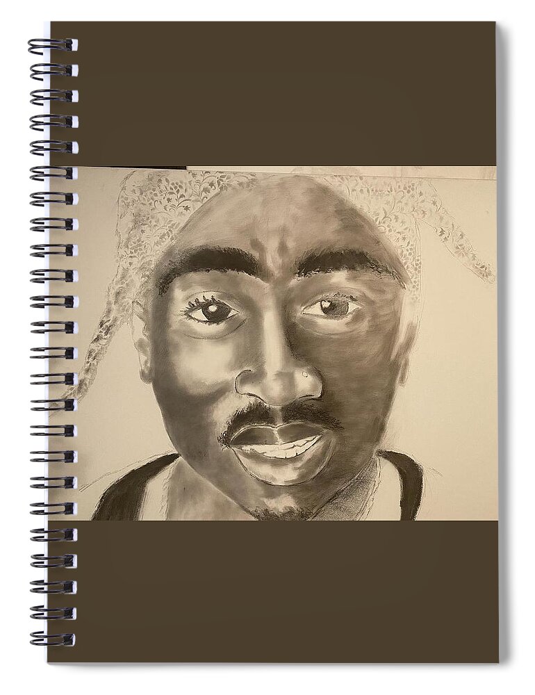 Spiral Notebook featuring the drawing PAC by Angie ONeal