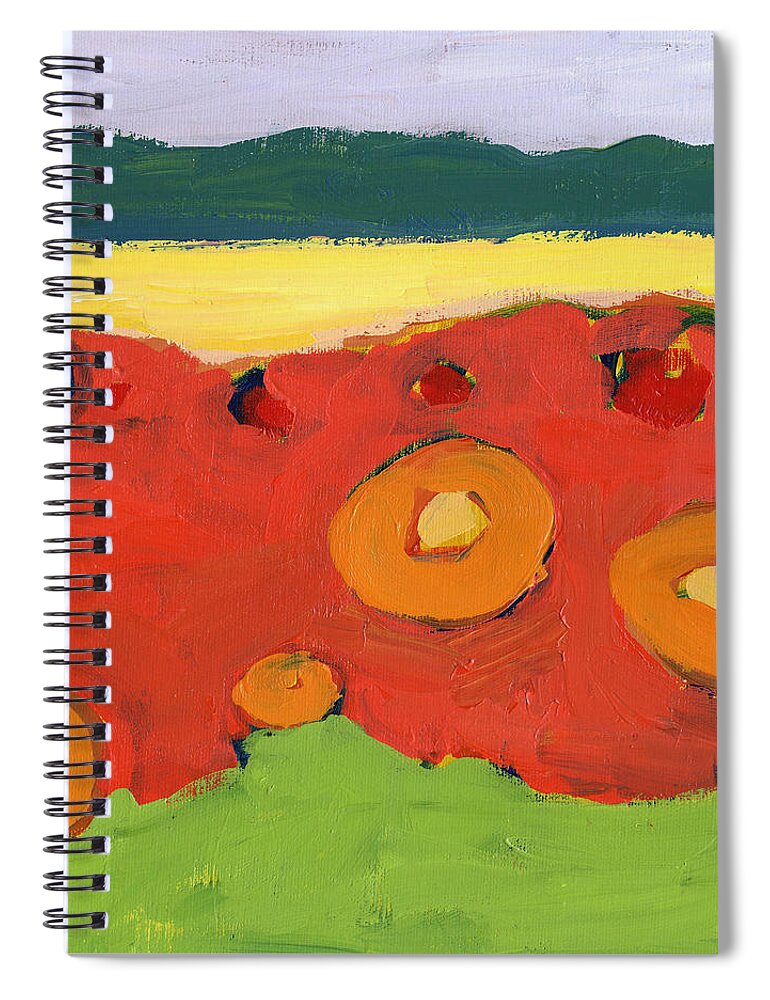 Abstract Spiral Notebook featuring the painting Painted Valley No 1 by Jennifer Lommers